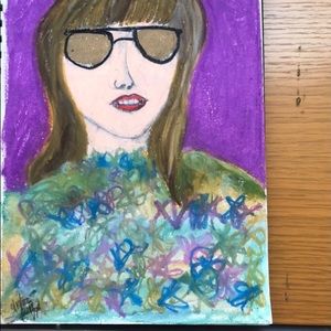 Original artwork, medium is cray pa’s  8.5x11” can be framed for additional cost